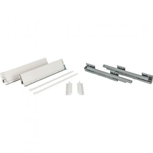 Hardware Resources 164 mm Height x 400 mm Length Heavy Duty White Soft-Close Metal Drawer Box System With 10 mm Dowels - TA Screen Specialist, Inc.
